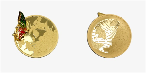 (좌)화접도 기념메달(앞면), 화접도 기념메달(뒷면)