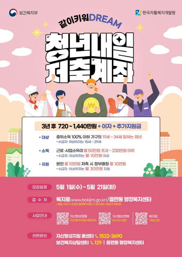 2024년 청년내일저축계좌 가입자 모집 포스터