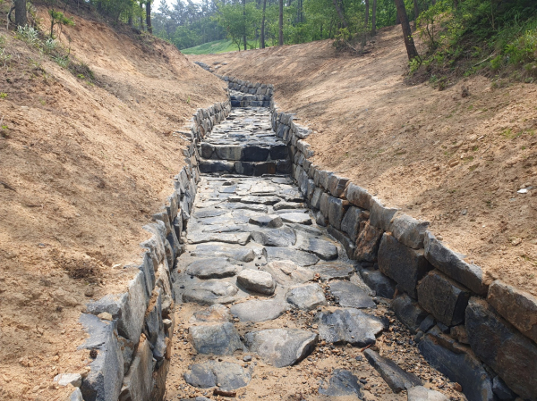 보령시 오천면 원산도리 계류보전사업지 모습