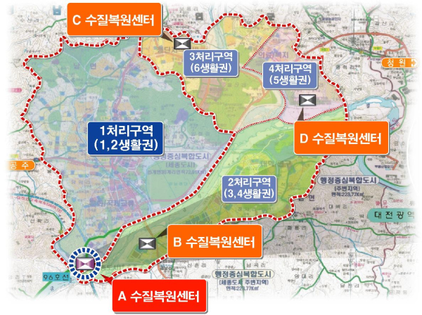 수질복원센터 위치도