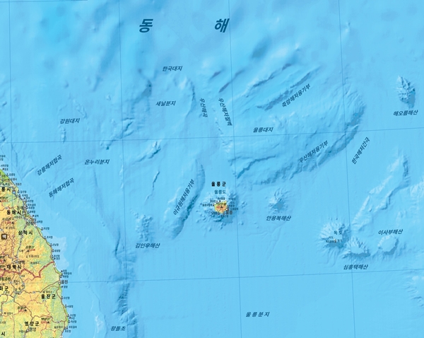 우리말로 등재된 동해 해저지명 / 국토지리정보원