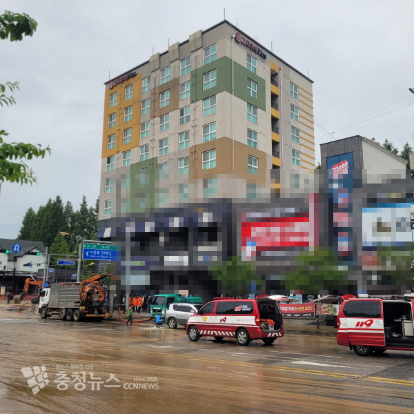 사고가 난 논산 오피스텔 모습