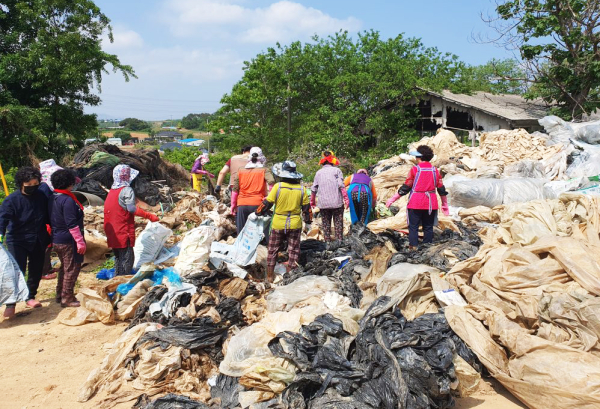 영농폐비닐을 분리배출(합덕읍 재오지리)