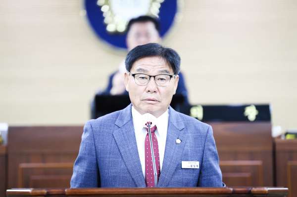 청양군의회 윤일묵 의원 5분 발언 모습