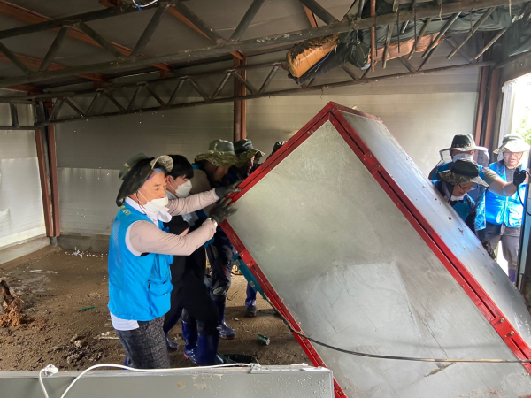 대전 중구 침산동, 정생동에서 수해 피해복구 활동 진행 모습