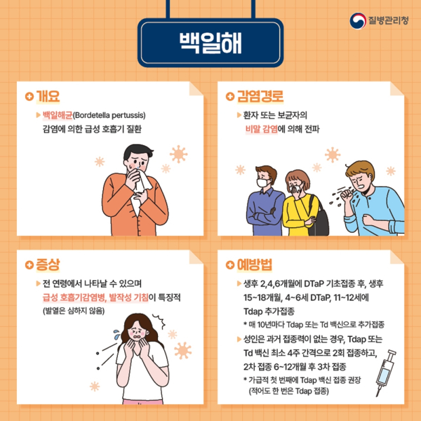 백일해 예방수칙 홍보 포스터