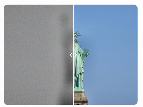 기존 STM 이미지(왼쪽)와 개발된 양자 센서로 얻은 이미지(오른쪽)의 성능을 비유한 그림.