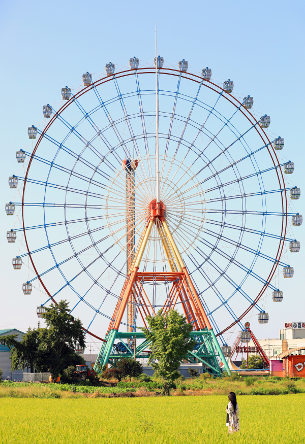 삽교호관광지 대관람차 모습