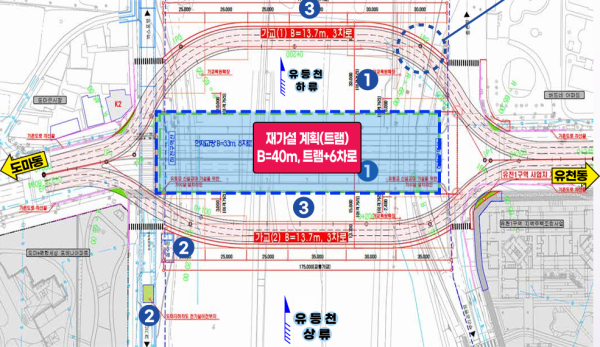 왕복 6차로 재가설 노선도