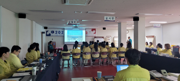 대전 동부교육지원청, 전시 학교 재배치 훈련 진행 모습