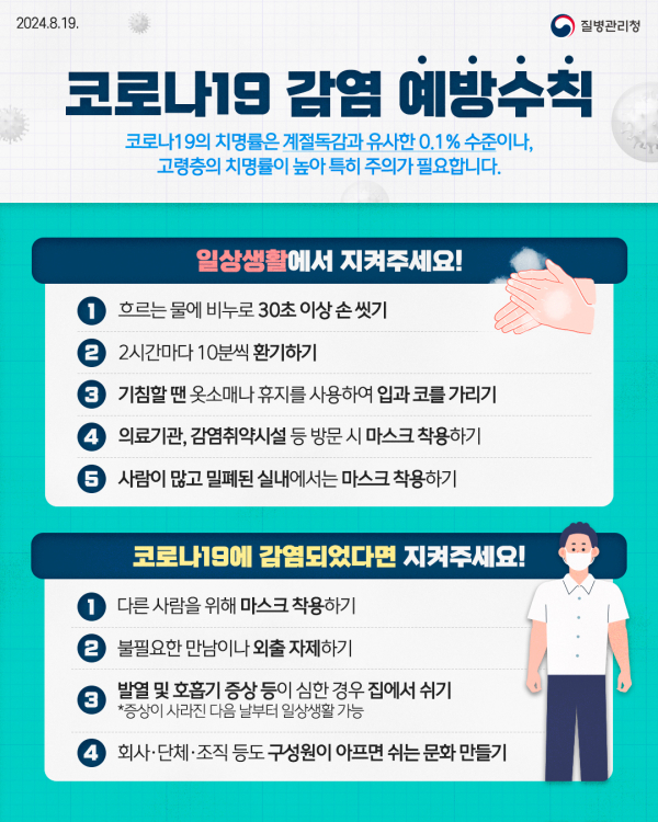 코로나19 감염 예방수칙 안내 포스터