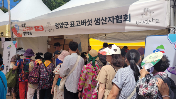 지난 청양고추구기자문화축제 기간 중 임산물 홍보 부스 운영 모습