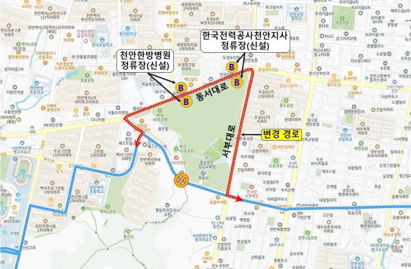 1번 버스  노선도