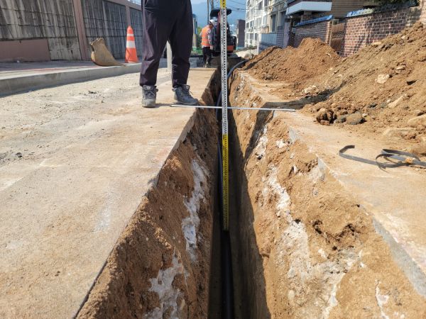 상수관로 공사 모습