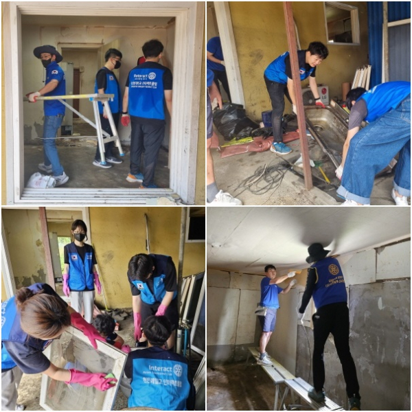 지난 7일,  로타랙트봉사단 주거환경 개선 봉사활동 진행 모습