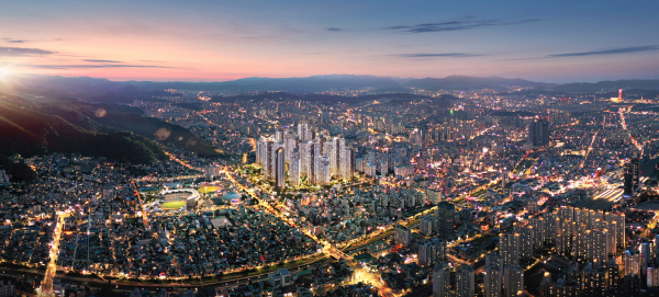 대전 르에브 스위첸 조감도(야경)