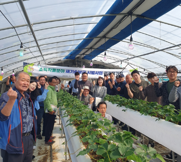 ‘2024년 소득작물분야 새기술보급 시범사업 결과평가회’ 현장 진행 모습