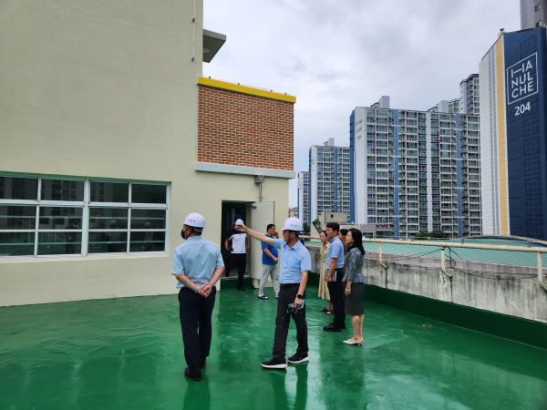 대전은어송중 교실증축 점검현장 모습