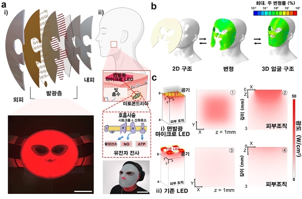 유연 면 발광 마이크로 LED 마스크