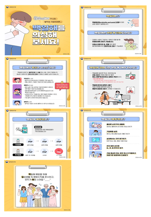 백일해 유행 주의 당부 카드뉴스