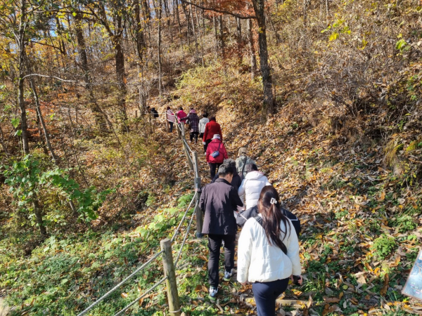 국립산림치유원에서 “으쌰! 으쌰! 숲속 운동” 프로그램을 참여하고 있다.
