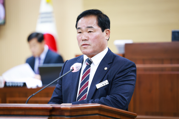 청양군의회 임상기 부의장 5분 발언 모습