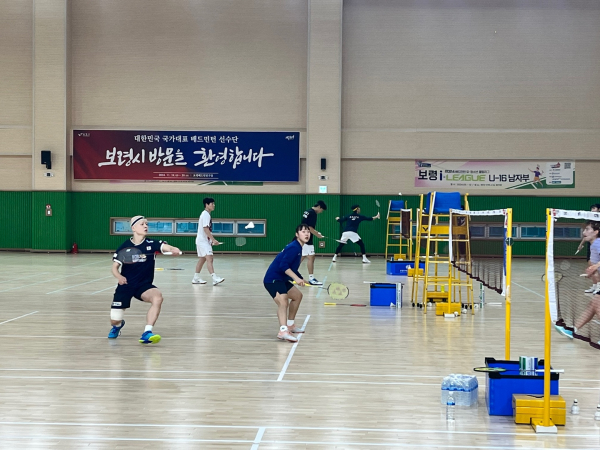 전지훈련 모습 (백하나 선수(파란옷))