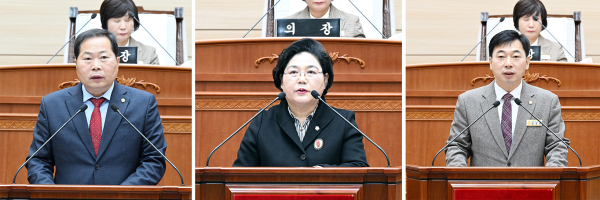왼쪽부터 박상모, 서경옥, 김정훈 의원