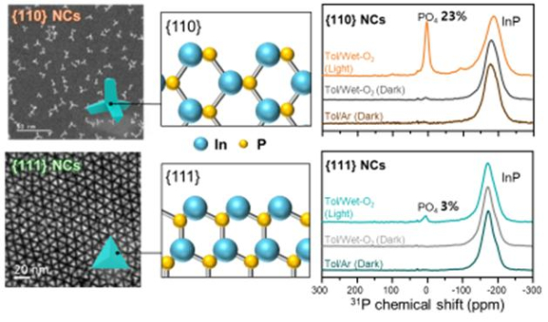{110} 면과 {111} 면이 노출된 InP 나노결정(NCs)의 표면 특성과 광산화 반응에 따른 화학적 변화