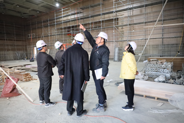 아산교육지원청, 신설학교 공사 현장 점검 모습