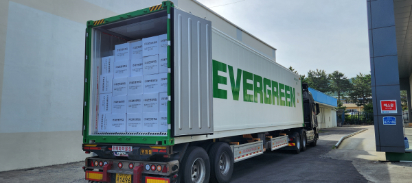 지난 3일 대표 농수특산물인 만세보령쌀과 조미김, 건어물 등 미국 수출 선적식 모습