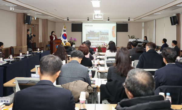  9일, 동부교육지원청 대회의실에서 주요업무 보고회 개최 모습