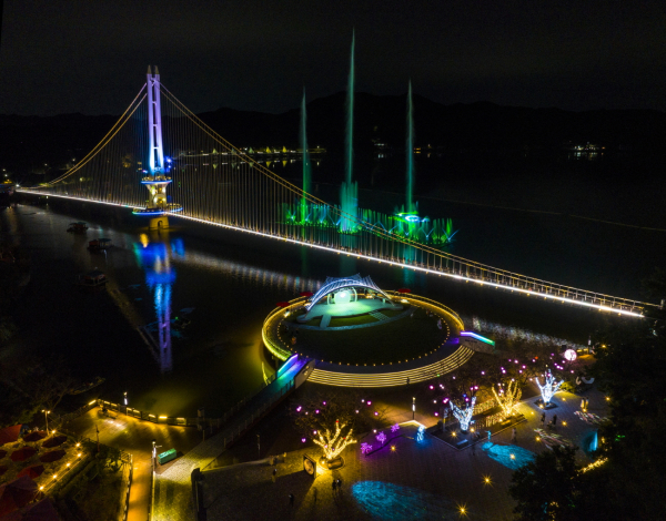 예당관광지(예당호 출렁다리&음악분수) 야경