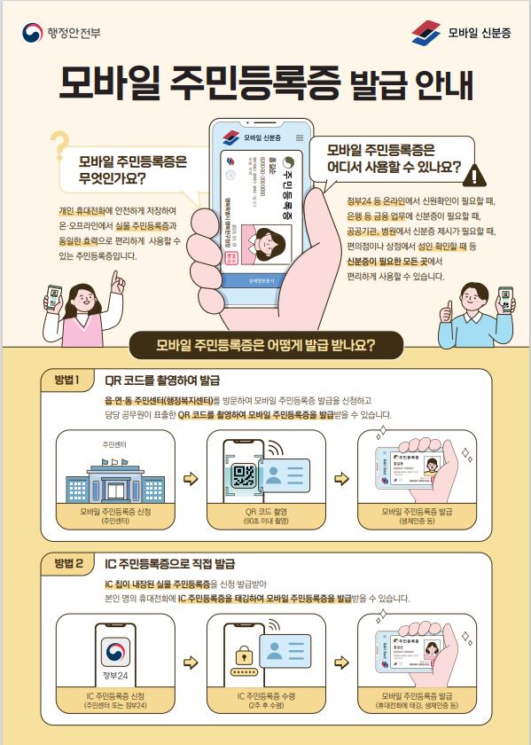 모바일 주민등록증 발급 안내 포스터