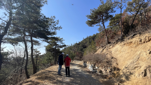 지난 2월 26일 진행된 음암면 간대산 임도에서 진행된 일제 점검