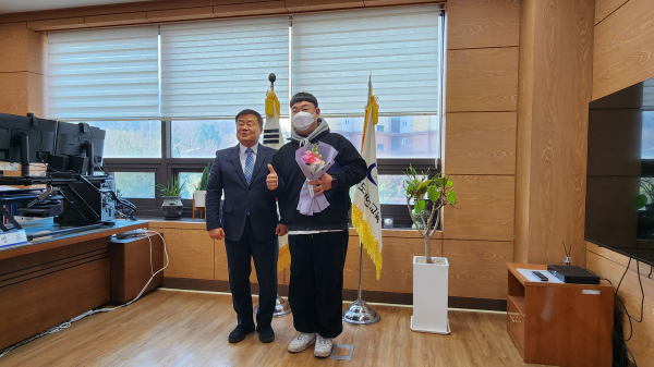 모범 사회복무요원 표창 모습