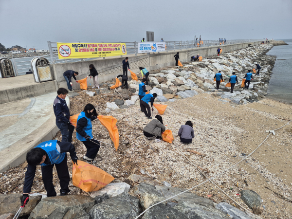 바닷가 대청결 운동 진행 모습