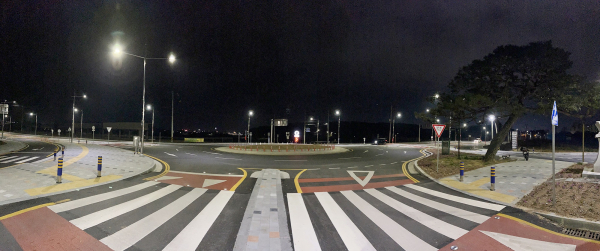 서산시 가로등 모습(온석동 일원 회전교차로)