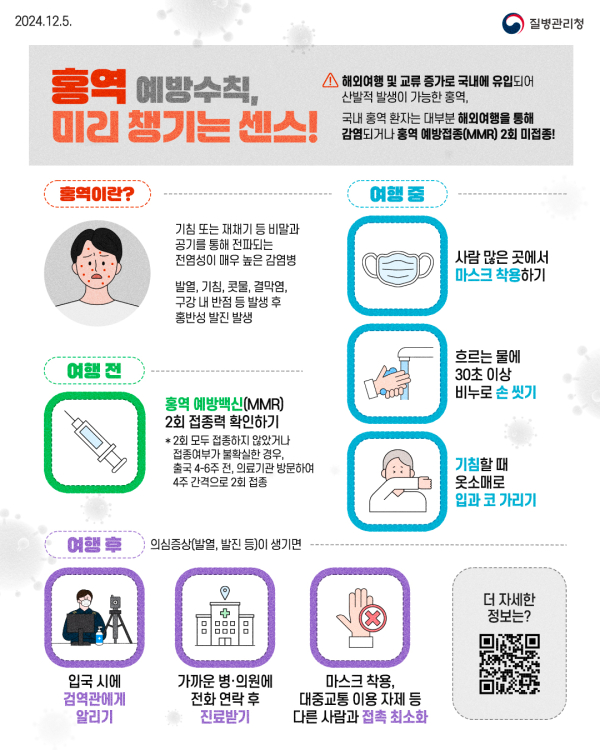 홍역 예방수칙 안내 포스터