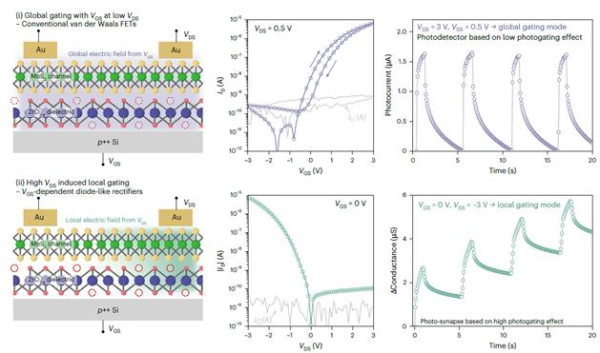 전압 인가 조건에 따른 재구성형 전자소자의 동작 모드 및 광응답 특성