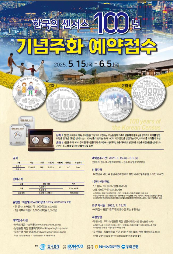 ‘한국의 센서스 100년 기념주화’ 포스터