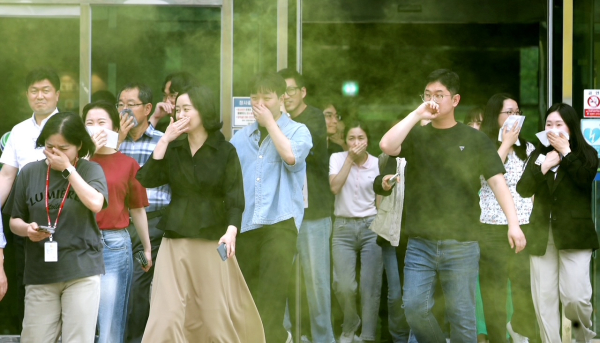 지난 22일 서구청 광장에서 열린 소방 안전 및 재난 대응 교육 장면