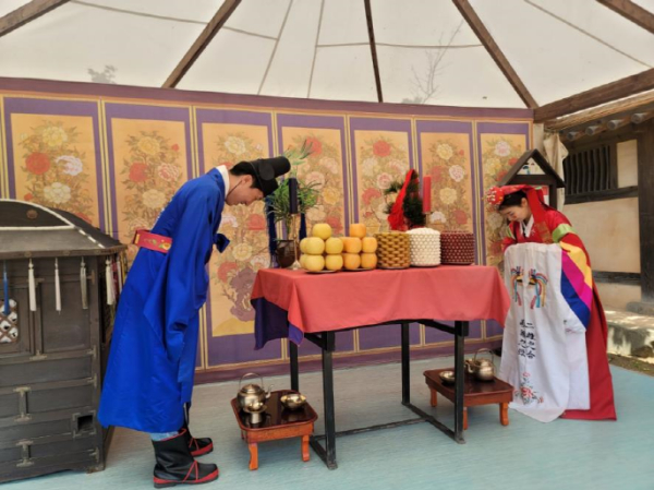 외암민속마을 전통 혼례 체험 모습