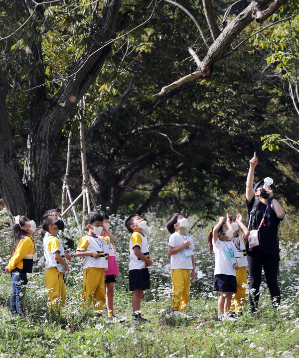 노루벌 적십자생태원 교육 장면 모습