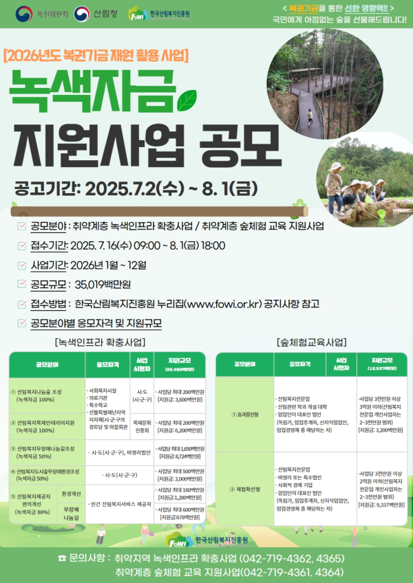 2026년도 녹색자금 지원사업 공모 안내 자료