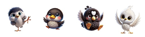 캐릭터(왼쪽부터) 가리, 둥이, 물콩, 백이