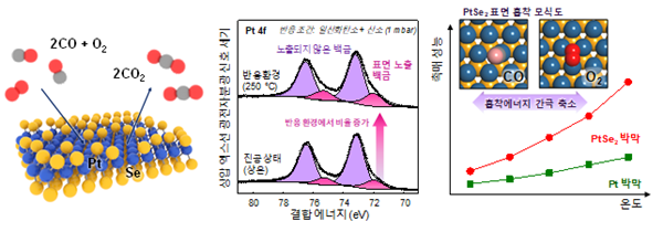 백금 셀레나이드 산화 반응 모식도