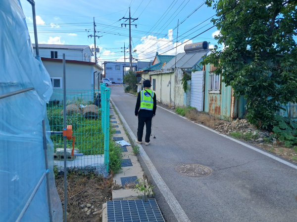 상수도 누수탐사 현장 모습