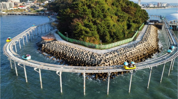 대천해수욕장 스카이바이크 모습