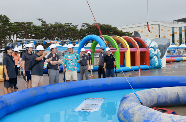 장진원 보령시 부시장, 보령머드축제 안전점검 현장 모습